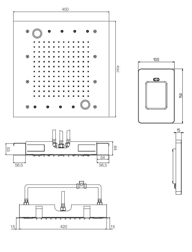 Хромированная латунная насадка для душа с хромотерапией FIMA CARLO FRATTINI Harmonia ARCH-00148489 - Вид №5
