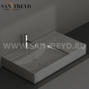 B6R80SPG Подвесная раковина настенная прямоугольная Ceramica Globo T-EDGE серая