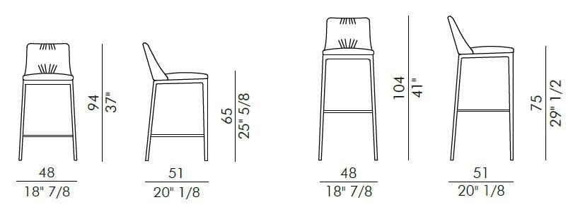 Высокий кожаный стул со спинкой EFORMA Max ARCH-00058100 - Вид №6