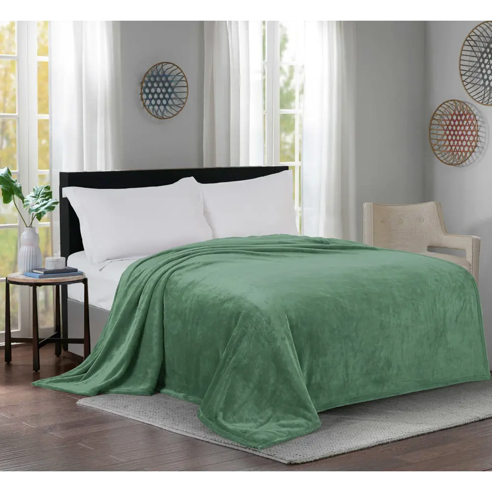 Плед Inspire Flandria 200x220 см микрофибра цвет зеленый Kelp 3 89025377 STLM-2174773 - Вид №3