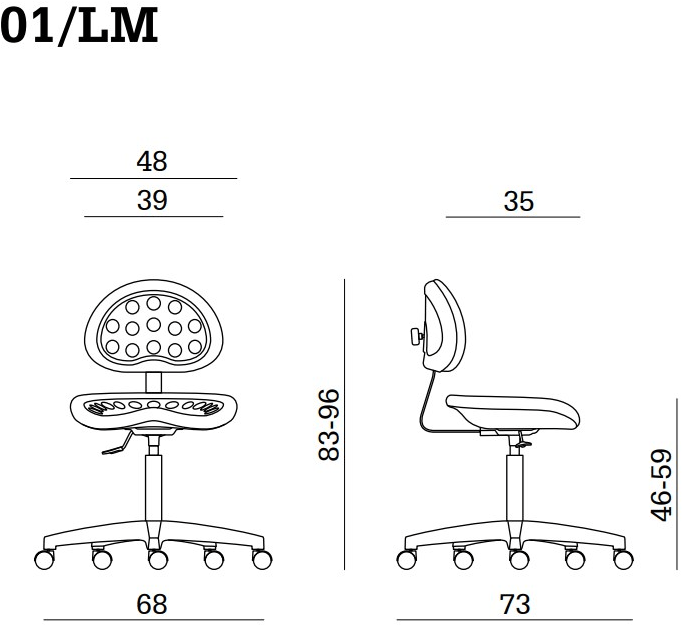 Linea Fabbrica Табурет офисный 5-спицевый со спинкой Tractor sun-id-1492974 - Вид №2