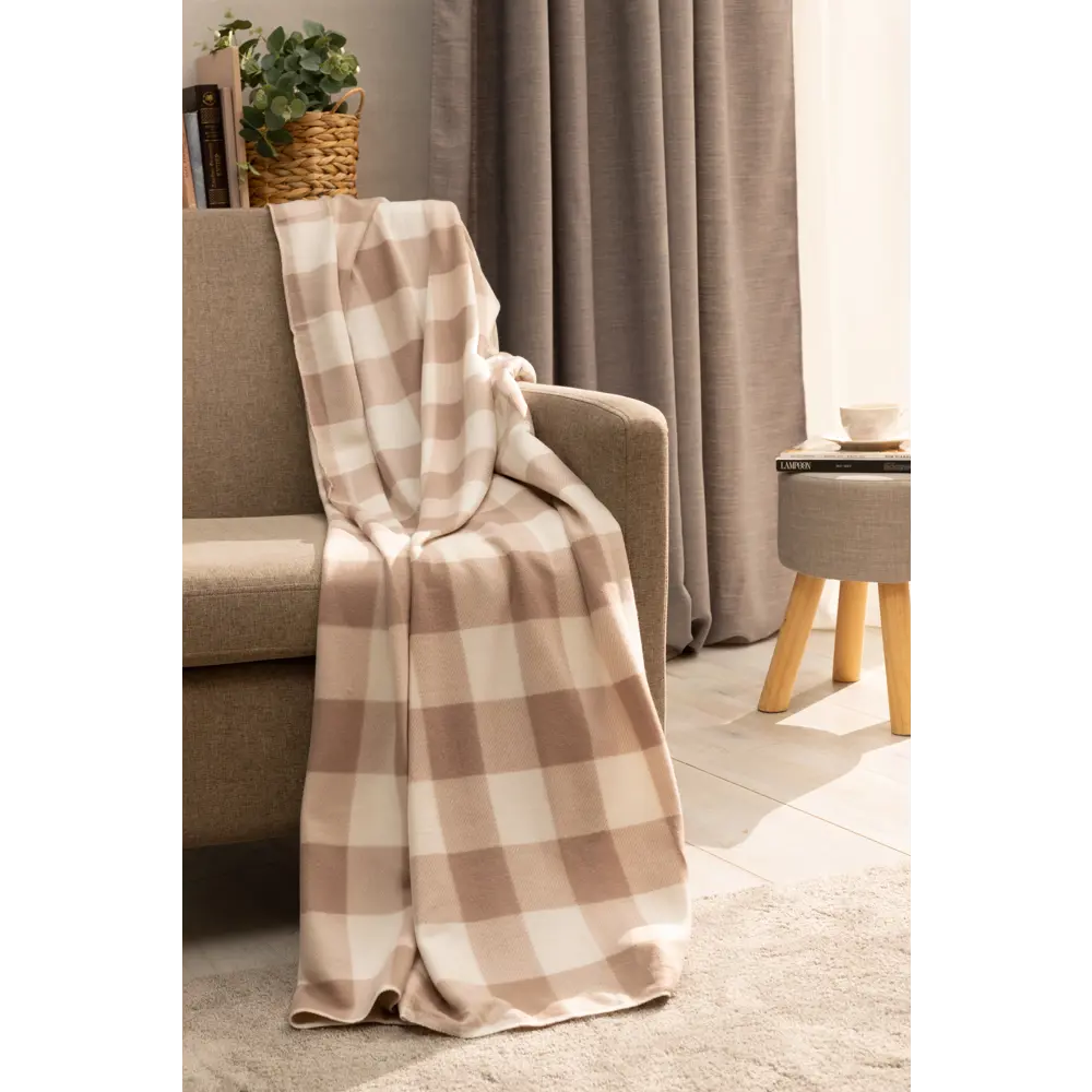 Плед Windsor 130x170 см флис цвет бежево-белый 89159025 STLM-2139885 Ardenza - Вид №3
