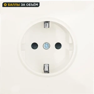 Розетка встраиваемая Lezard Zima с заземлением с защитной шторкой цвет слоновая кость