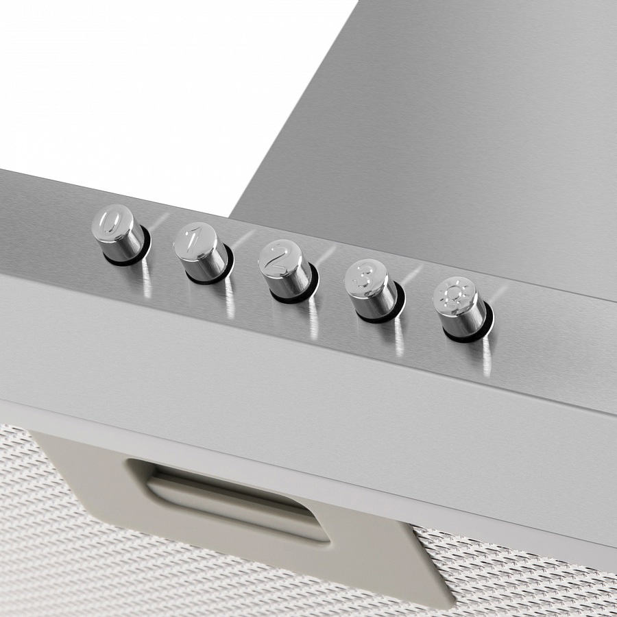 CORK 60 Inox Вытяжка cork 60 "нержавейка"/ тип:купольная, кнопочное управление, 620м3, площадь кухни до 20м2, 3 скорости, светодиодное освещение, в опции: угольный фильтр cf103t, нержавеющая сталь Maunfeld Santreyd  - Вид №9