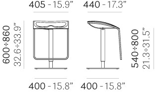 Pedrali Табурет из нержавеющей стали с регулируемой высотой sun-id-1418104 - Вид №3