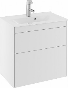 47370 IFO Sense напольная тумба для тонкой раковины с двумя ящиками, компактная, W = 600 мм, W1 = 615 мм, белая