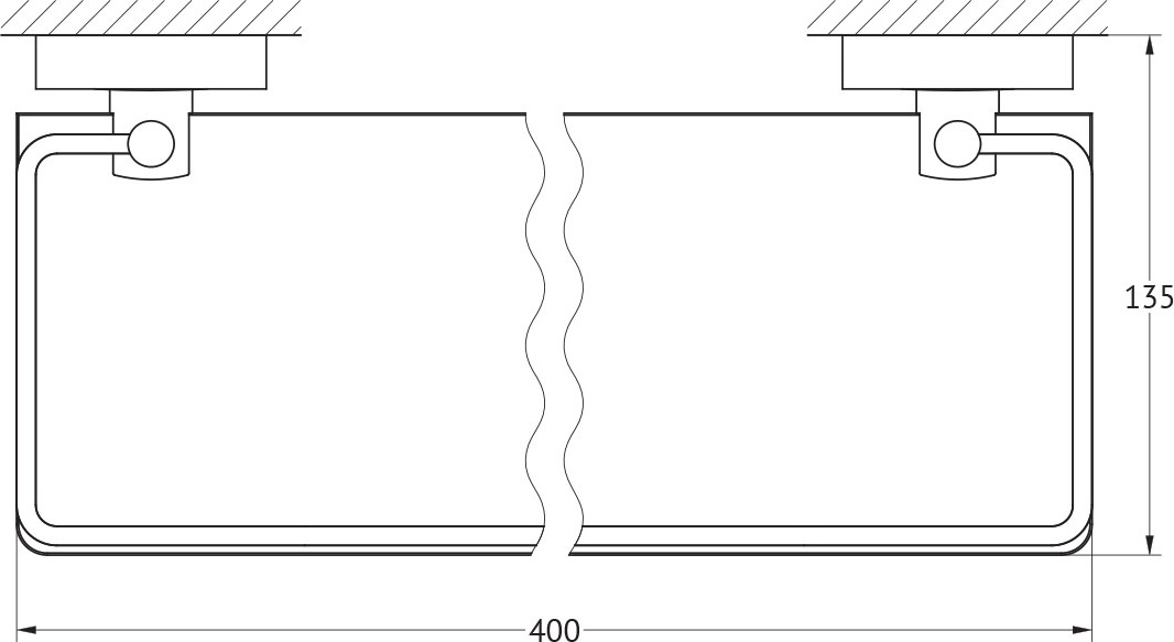 LUX 014 Полка с держателями 40 cm FBS Luxia - Вид №1