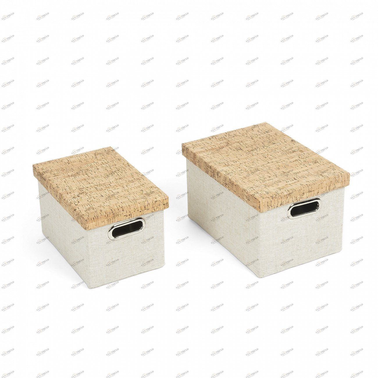 Коробка с крышкой, пробка ткань Kalyn от La Forma, 2 штуки LA FORMA KALYN 00-3864999 Бежевый;белый 