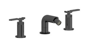 Смеситель для биде на 3 отверстия с донным клапаном WE ARE IB b2393cf Black Chrome Bold