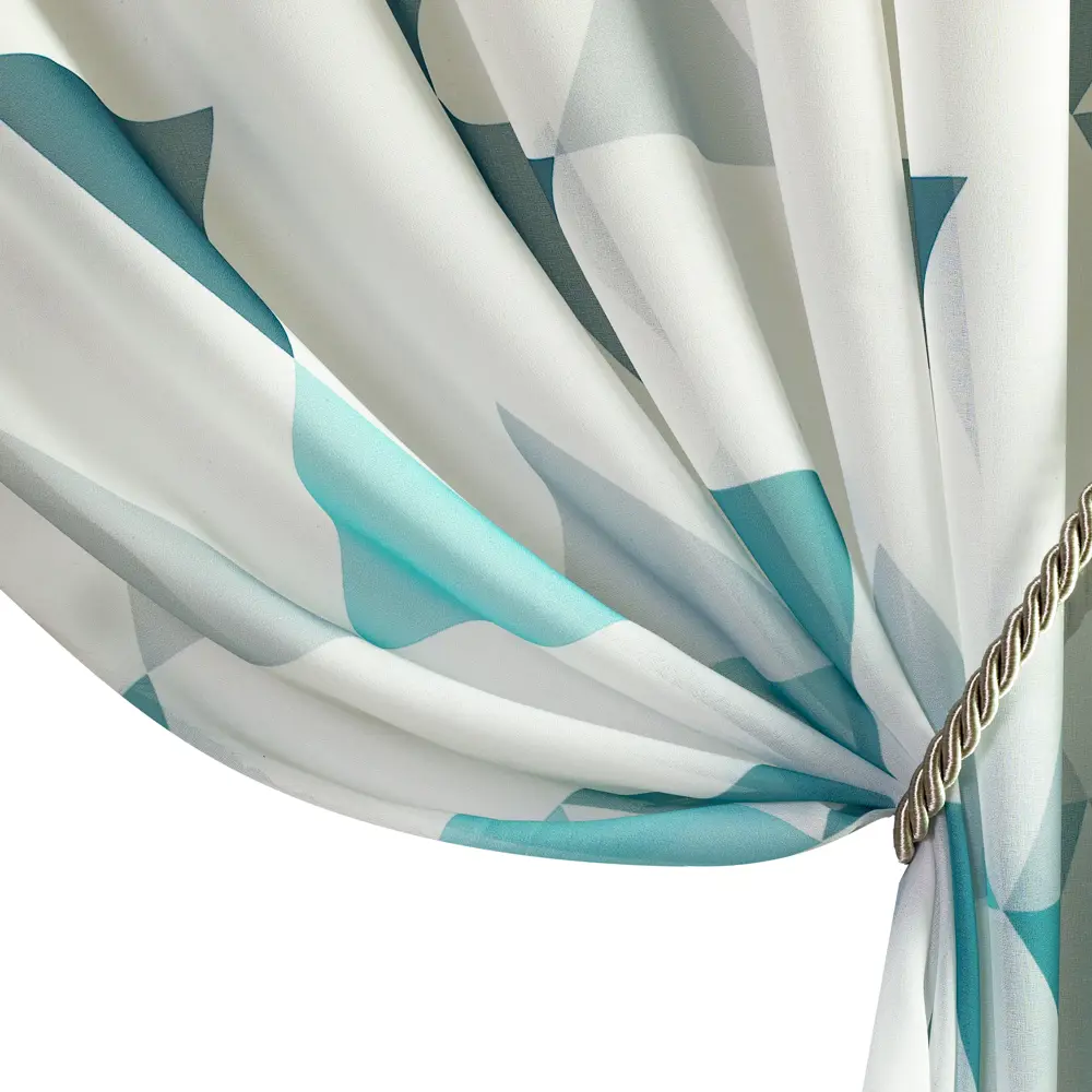 Тюль на ленте Ромбы 250x260 см цвет бирюзовый GARDEN STLM-2131647