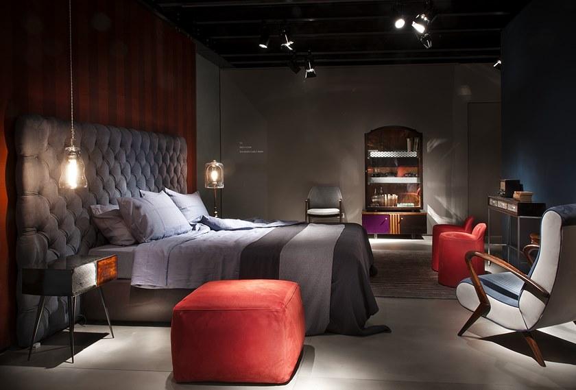 BAXTER Двуспальная кровать из кожи с тафтинговым изголовьем sun-id-1431504 - Вид №3