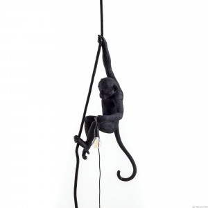 Seletti 14923 Ceiling MONKEY black подвесной светильник обезьяна на канате