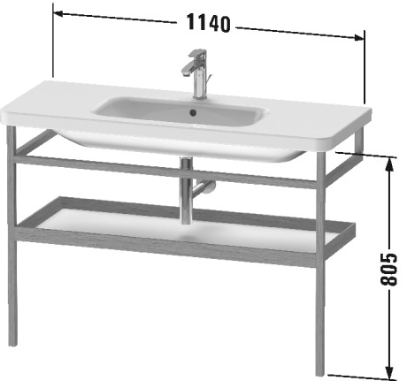 DS988409191 DuraStyle Мебельные аксессуары - полотенцедержатель с полочкой Серо-коричневый декор Duravit - Вид №2
