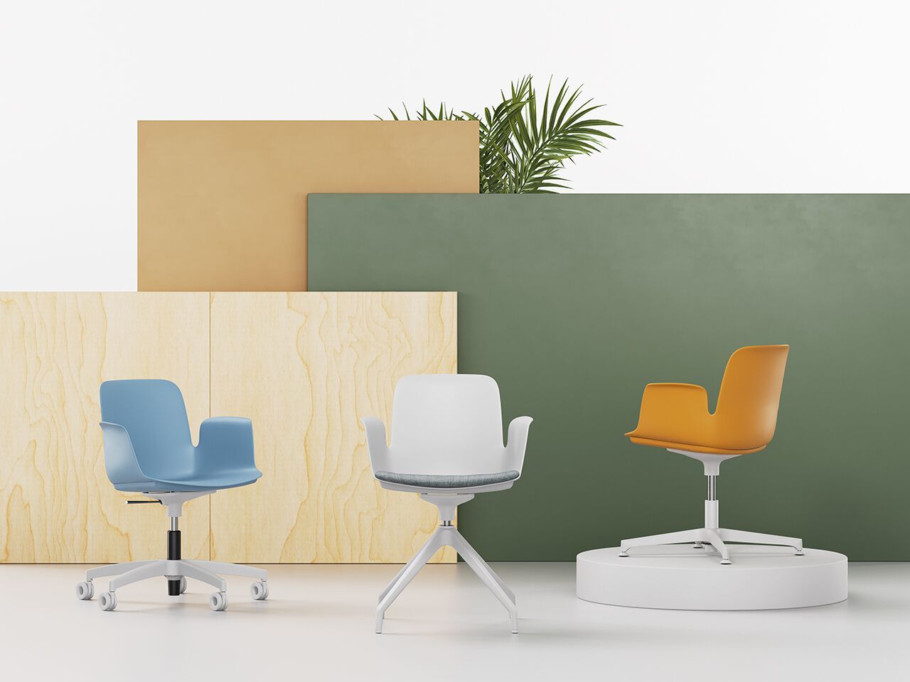 Пластиковый поворотный стул с подлокотниками FREZZA Fior di Lotus Plastic ARCH-00152047 - Вид №2