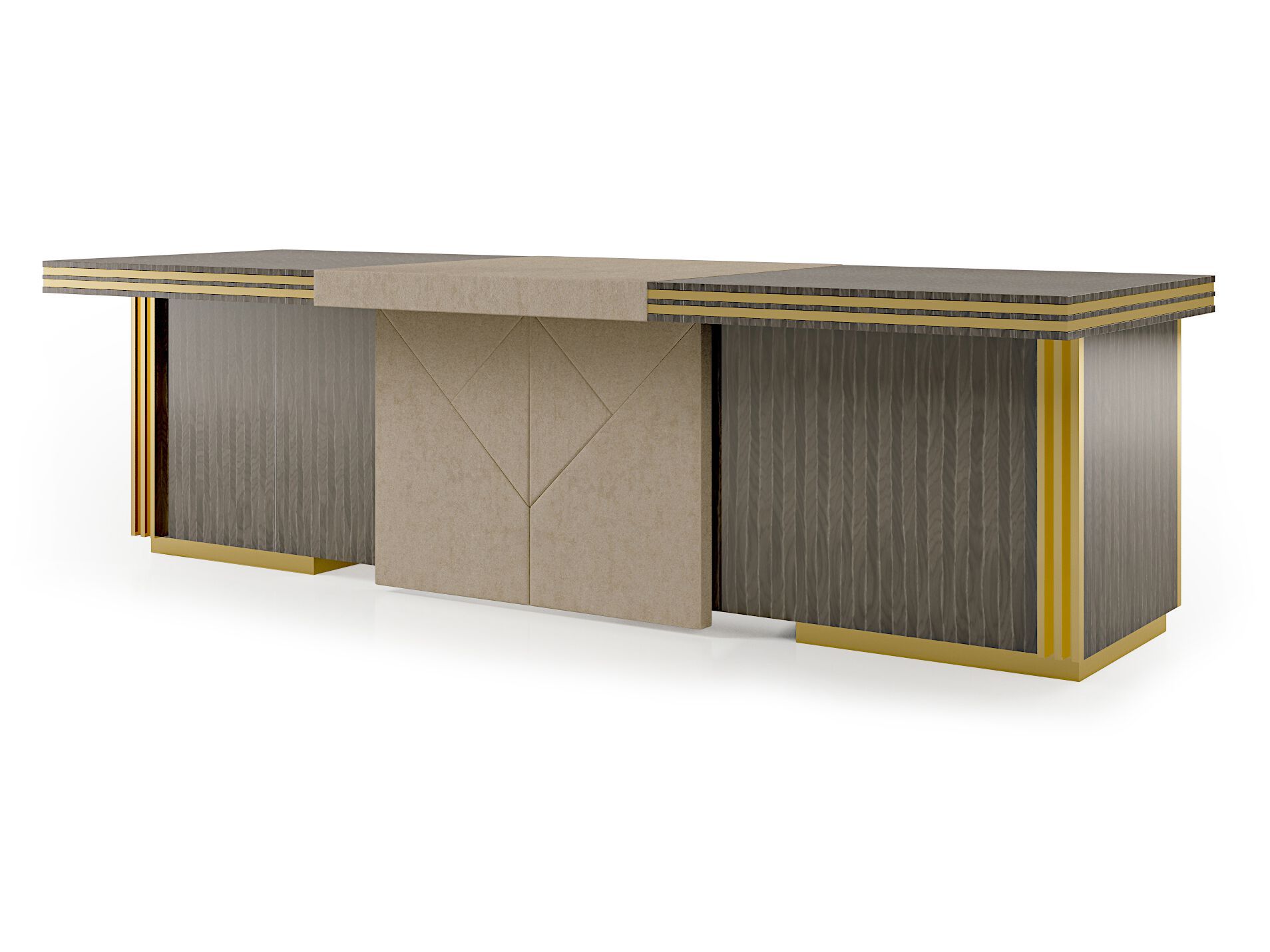 Кожаный деревянный исполнительный стол с ящиками Bizzotto Italia Symphony-Infinity ARCH-00034983