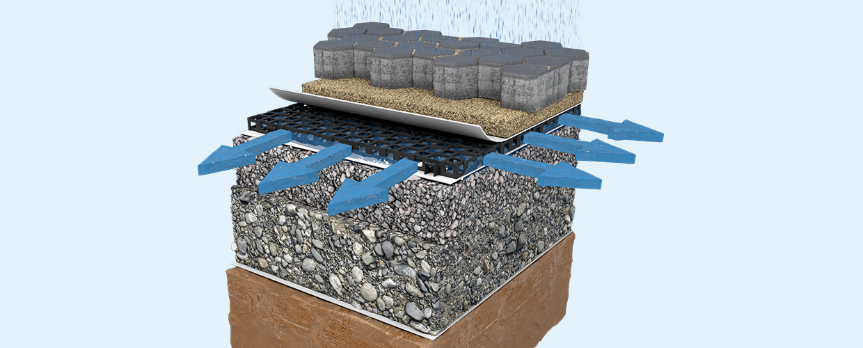 Geocell Ячеистая структурная дренажная панель с высокой горизонтальной пропускной способностью Geoplast  - Вид №3