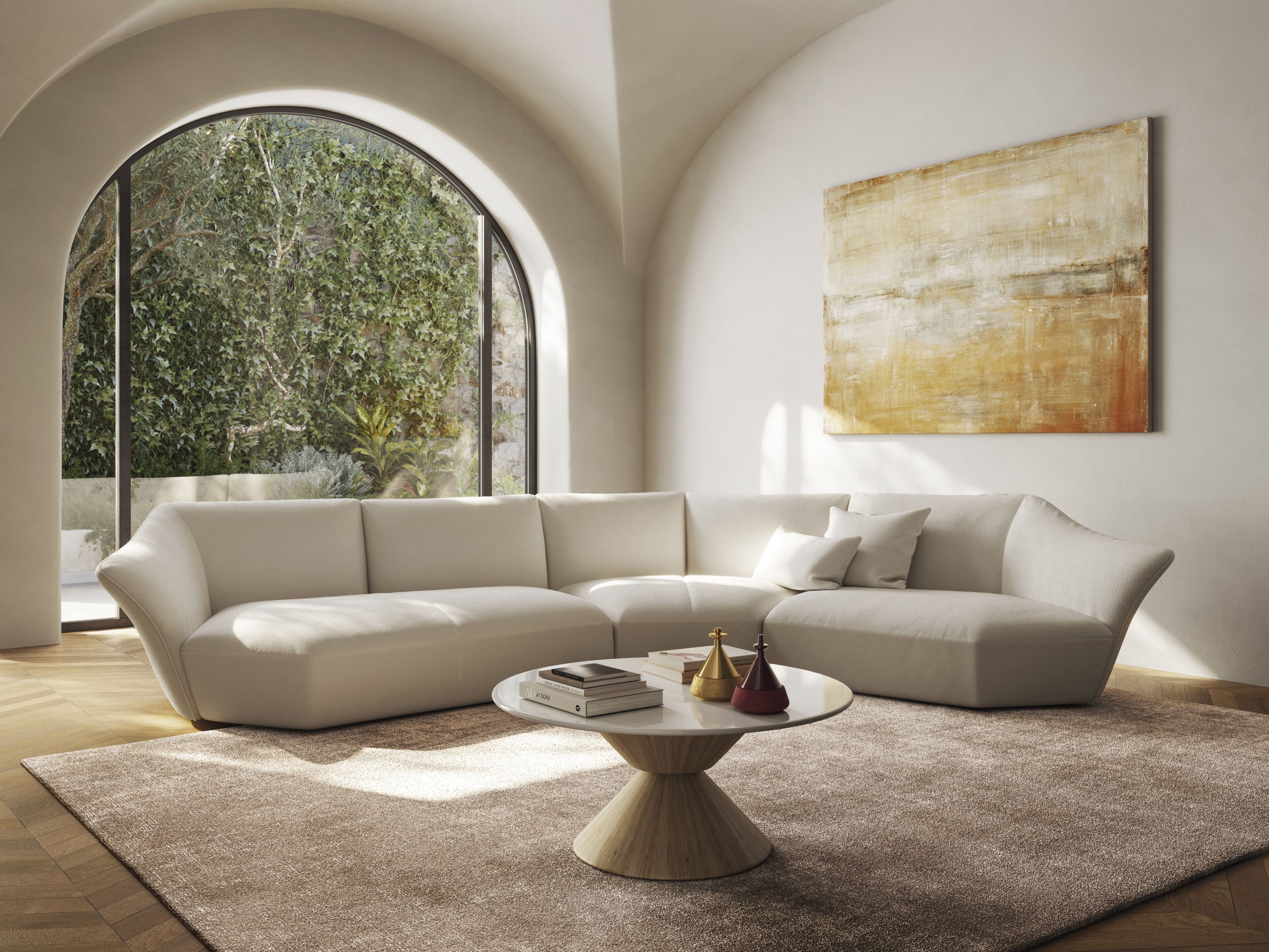 Модульный угловой диван из ткани Natuzzi Italia TIMELESS ARCH-00036647 - Вид №13