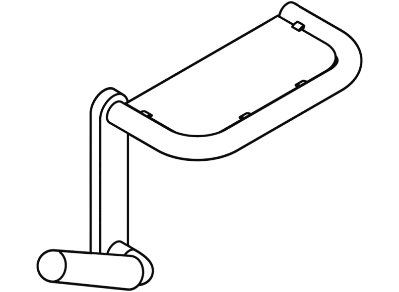 802.03.W110R Зеркальная полка белого цвета для сплошных зеркал HEWI Serie 802 LifeSystem  - Вид №8