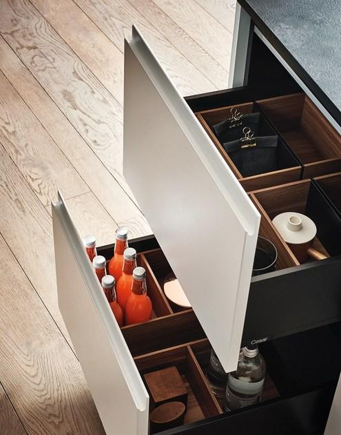 Cesar Лакированная встроенная кухня с меламиновым полуостровом Maxima 2.2 sun-id-1508172 - Вид №8