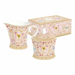 Молочник фарфоровый с сахарницей розовый Majestic EASY LIFE MAJESTIC 00-3946584 Белый;розовый