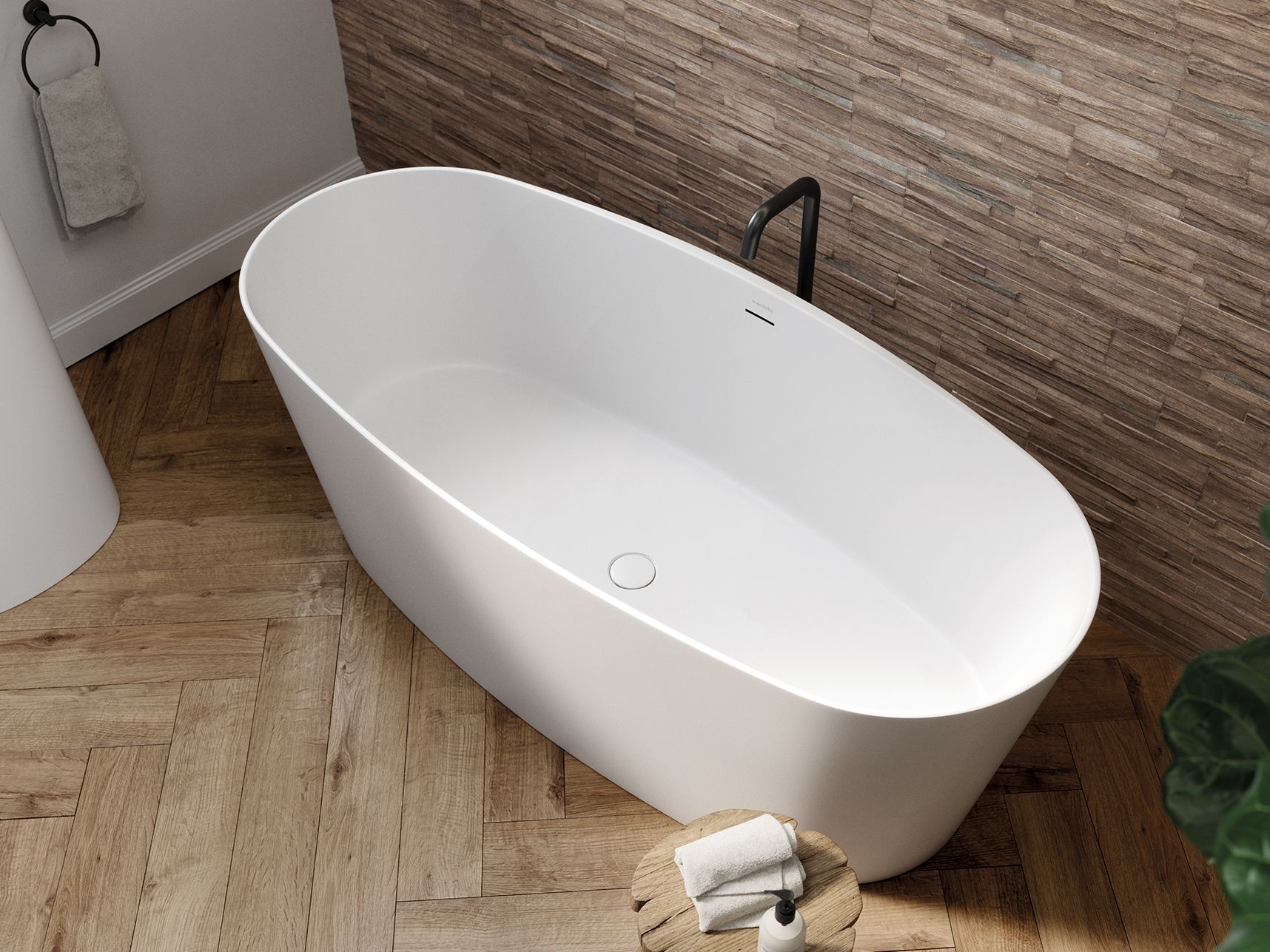 Овальная ванна в центре комнаты в Долотеке© Acquabella Acquawhite ARCH-00056906