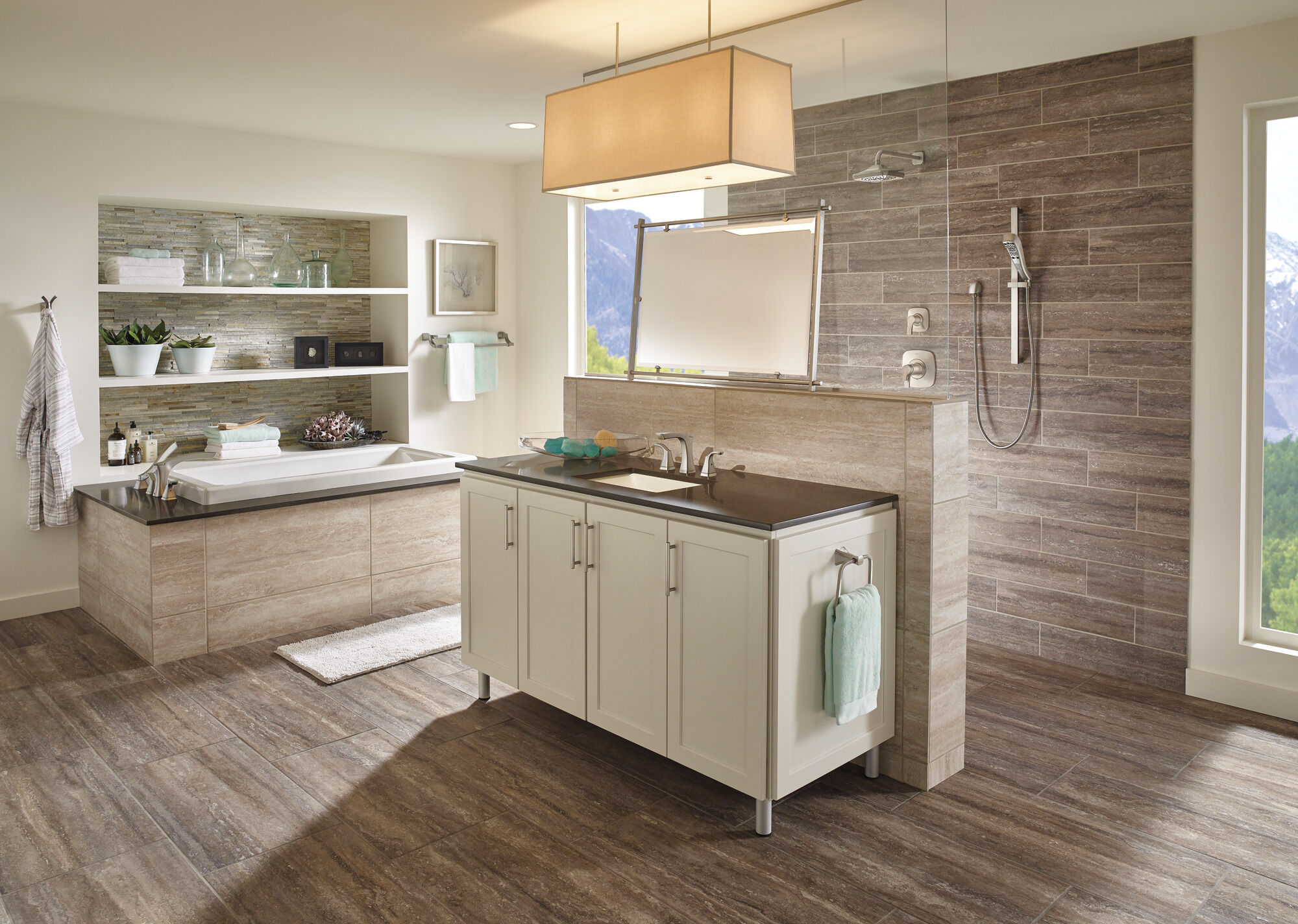 T4752-SS Римская ванна с ручным душем Delta Faucet Tesla Нержавеющая сталь - Вид №4