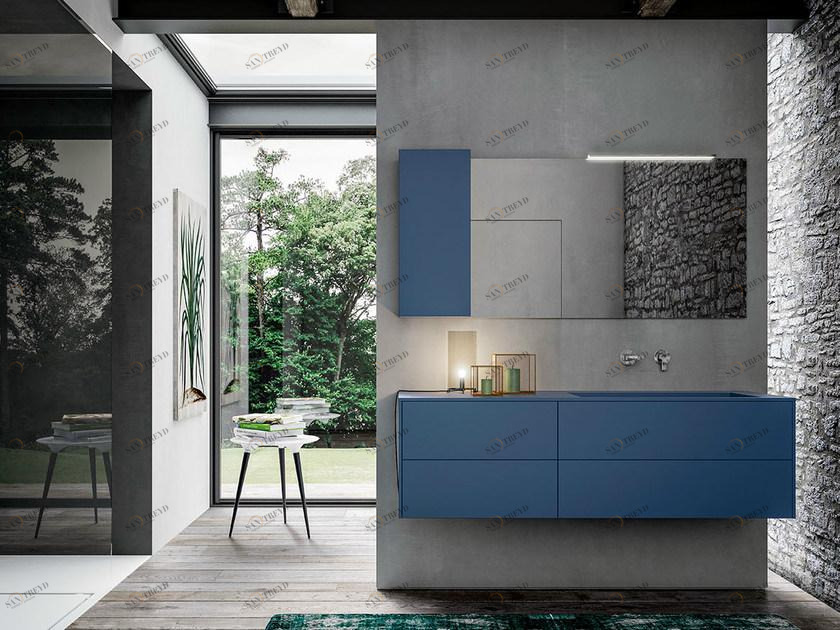 Ideagroup Тумба под умывальник, лакированная, с зеркалом Sense sun-id-1410737