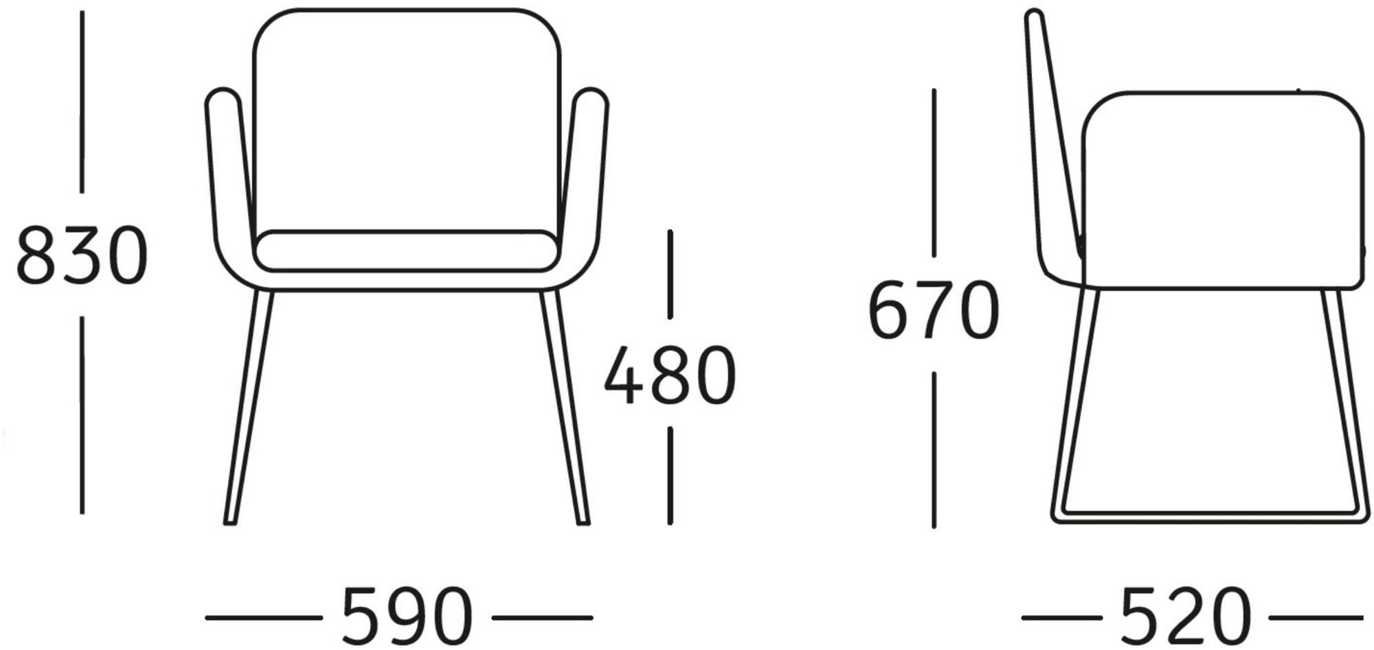 ROSSIN Стул из ткани с подлокотниками Sofie sun-id-1414182 - Вид №1