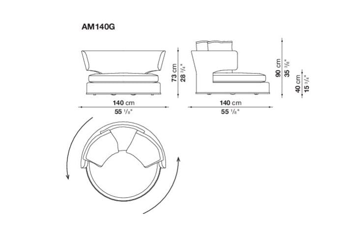 Изогнутый диван из ткани Maxalto Amoenus Soft ARCH-00065931 - Вид №10