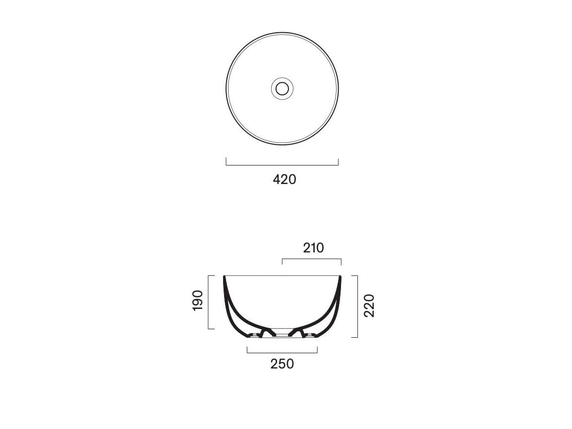 Умывальник с одной круглой столешницей CERAMICA CATALANO сфера ARCH-00056737 - Вид №13