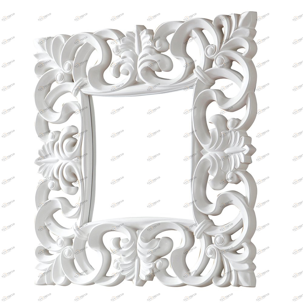 Зеркало белое квадратное в резной раме Regalo ESF ДИЗАЙНЕРСКИЕ 043886 Белый 