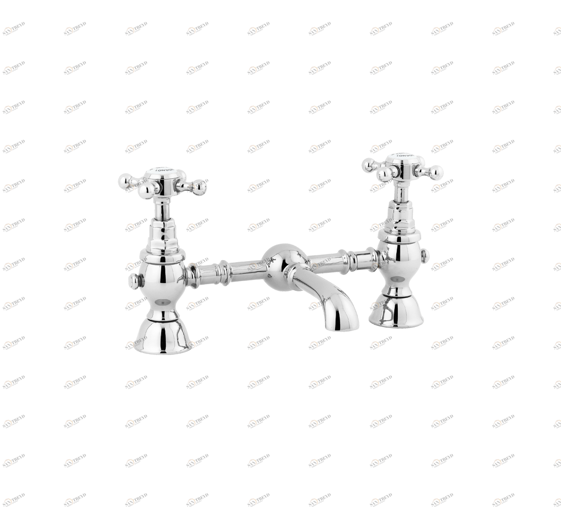 Gentry Home Смеситель для раковины мостик на 2 отверстия 200мм Mayfair Хром GH101061