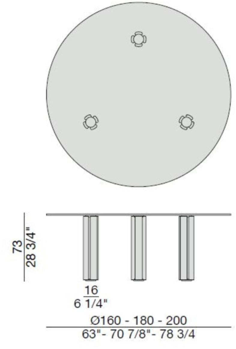 Porada Круглый стол из ореха со стеклянной столешницей Eighteen sun-id-1364761 - Вид №2