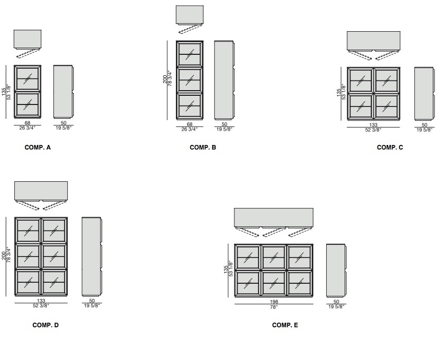 Porada Модульный книжный шкаф из дерева и стекла Iron sun-id-1447914 - Вид №4