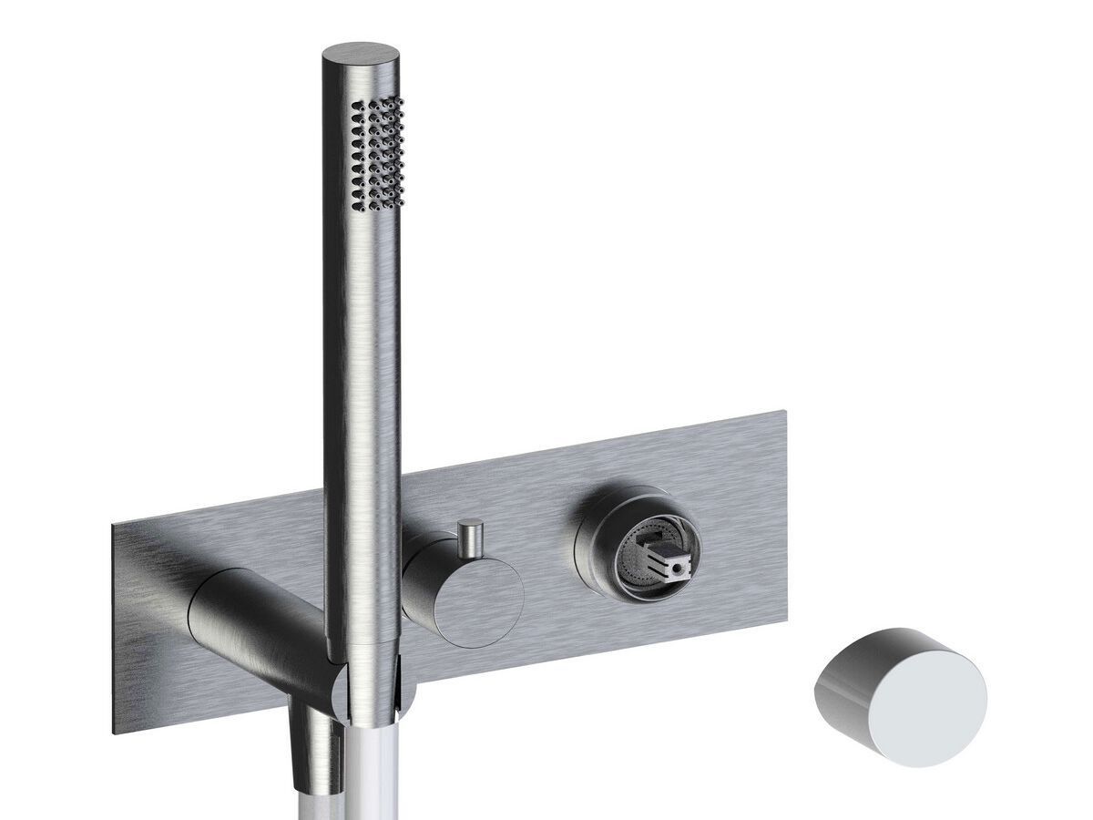 Настенный смеситель для ванны с одной ручкой из нержавеющей стали с ручным душем Rubinetterie Frattini Pepe XL 316 ARCH-00035640