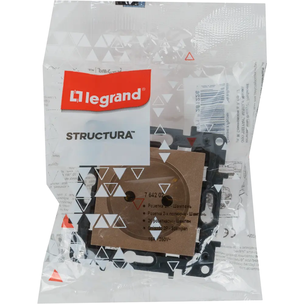 Розетка без заземления - Legrand Structura - без шторок 16А 250В винтовые зажимы - шампань 82064702 STLM-2195786 - Вид №4