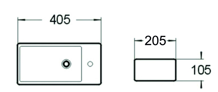 SL-2009R Раковина керамическая накладная без перелива LAB.Space  - Вид №1