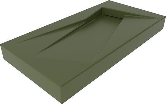 LAOZ026 Подвесная раковина настенная GSG CERAMIC Оливковый матовый