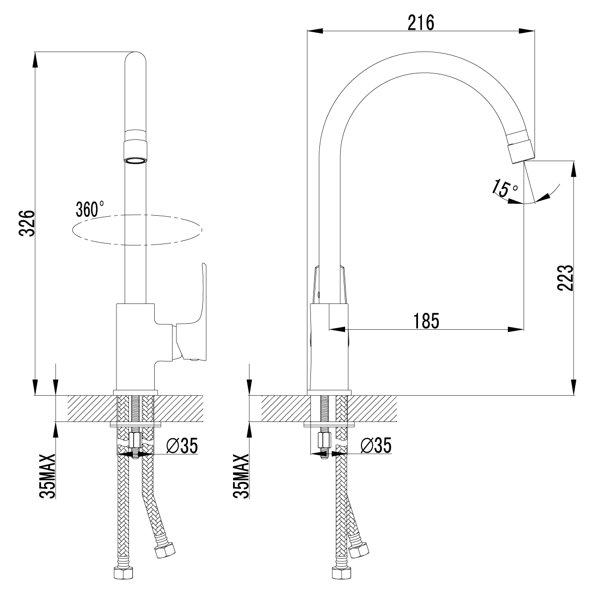 LM1605C Смеситель Plus Factor для кухни LEMARK FACTOR  - Вид №1