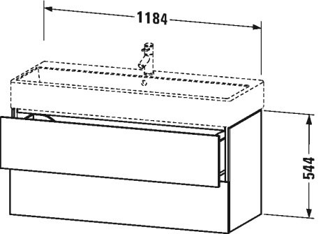 LC627901212 L-Cube Тумбочка подвесная Дуб брашированный, натуральный шпон Duravit - Вид №1