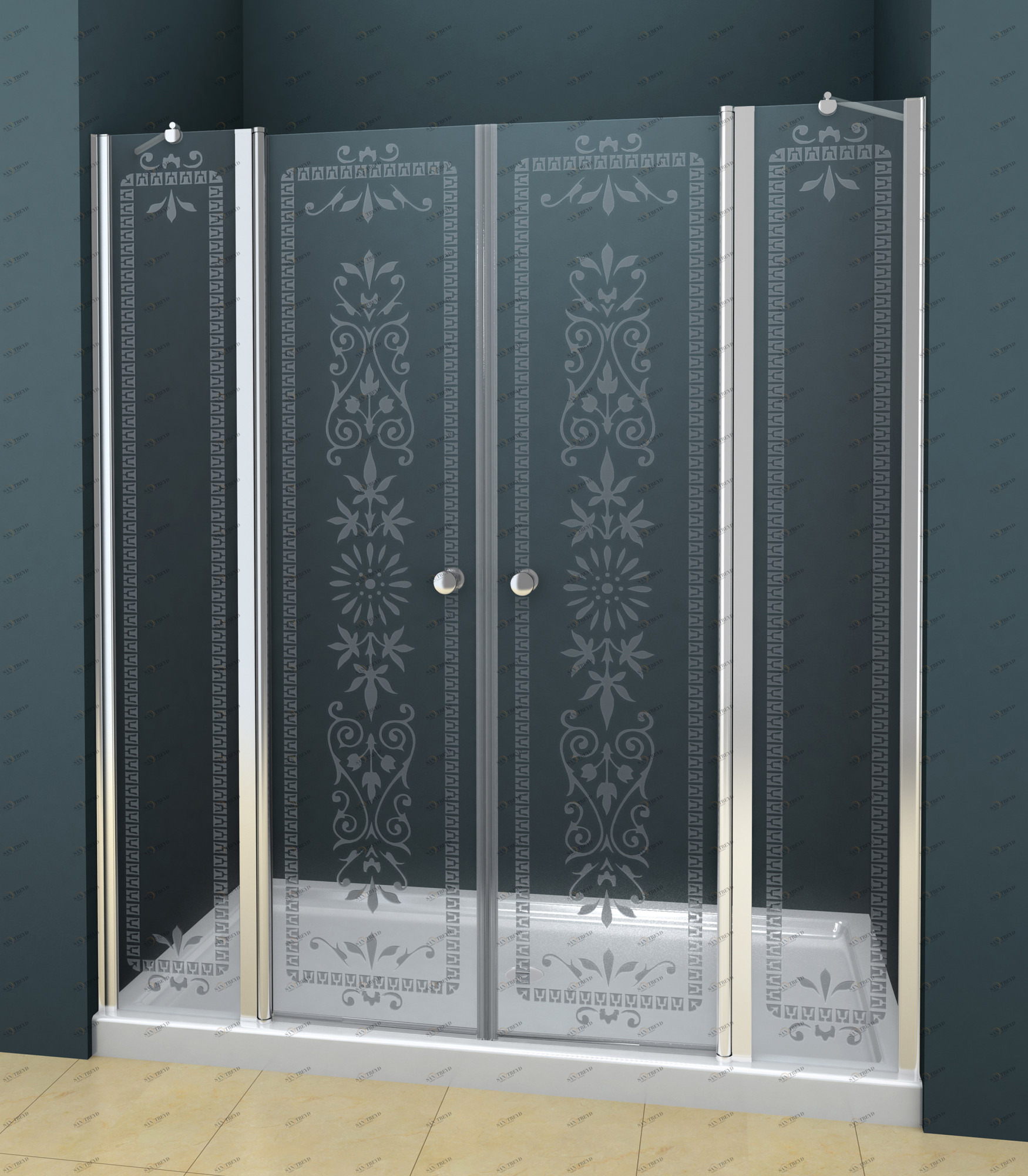 Душевая дверь в нишу CEZARES ROYAL PALACE-A-B-22-240-CP-Cr