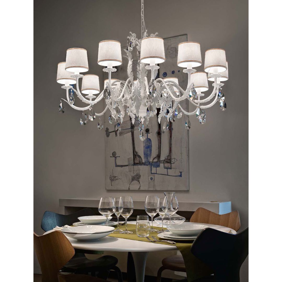 Masiero ACANTIA 12 V95 P06 DAM/14/WH CUT CRYST люстра подвесная 111051 - Вид №1
