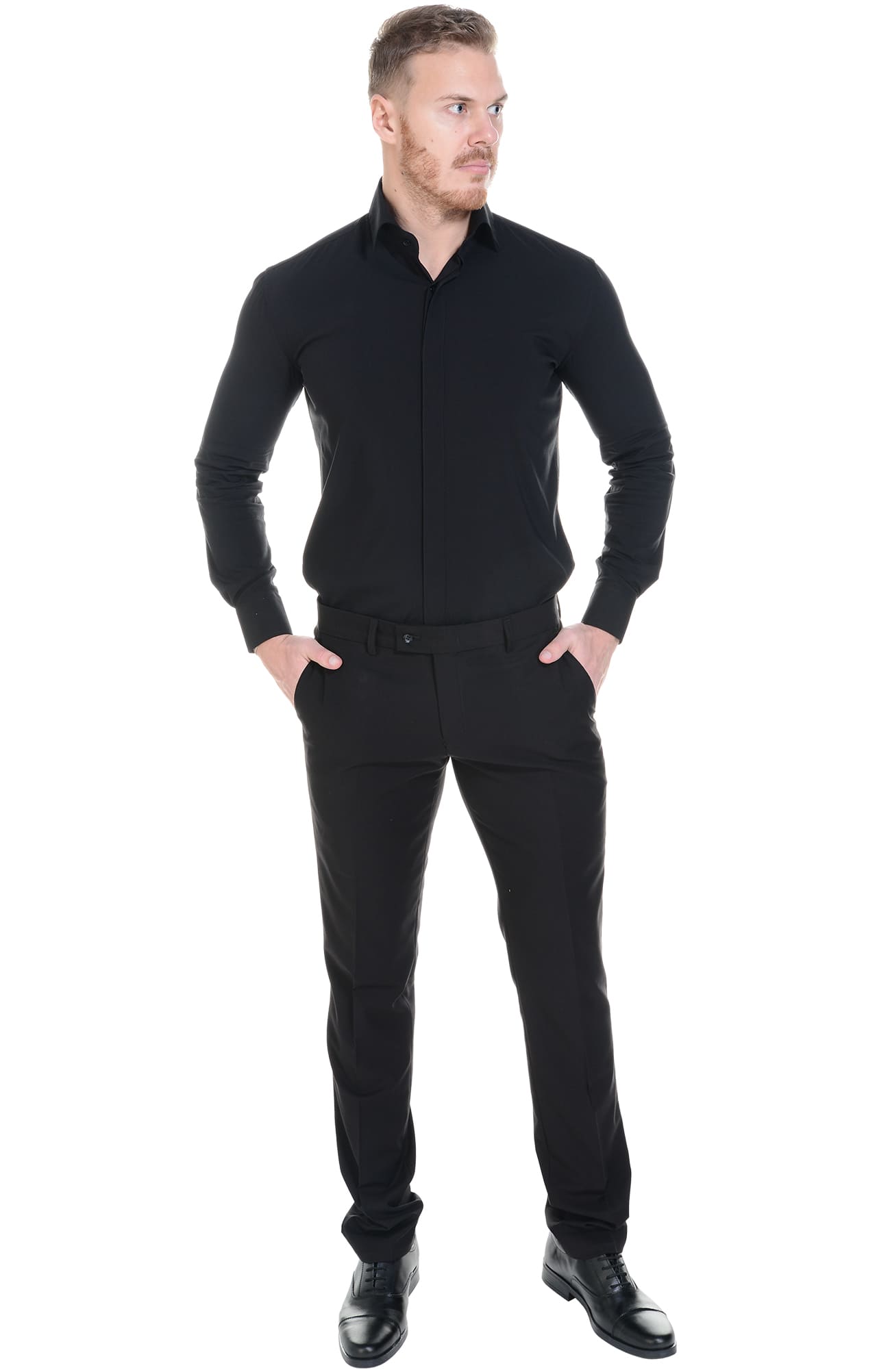 62478 Рубашка мужская  black El-Risto  Корпоративная одежда  размер 41/176-182  - Вид №9