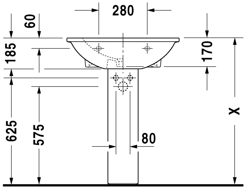 2621650030 Подвесная раковина настенная овальная Duravit Darling New - Вид №4