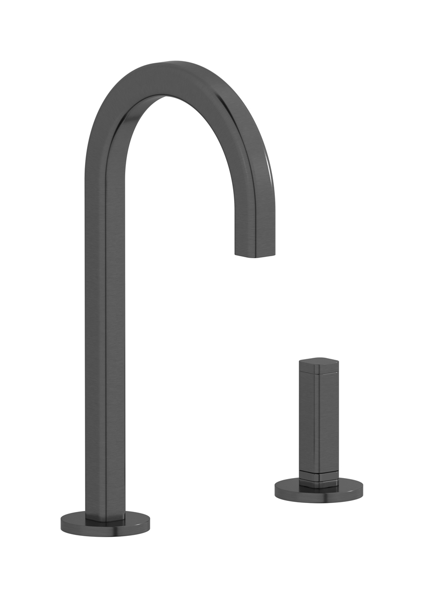 Смеситель для раковины на 2 отверстия WE ARE IB ei394cs_3 Brushed Black Chrome Elio