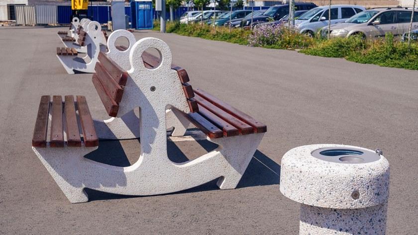ENCHO ENCHEV - ETE Скамейка из бетона и дерева со спинкой  9  - Вид №2
