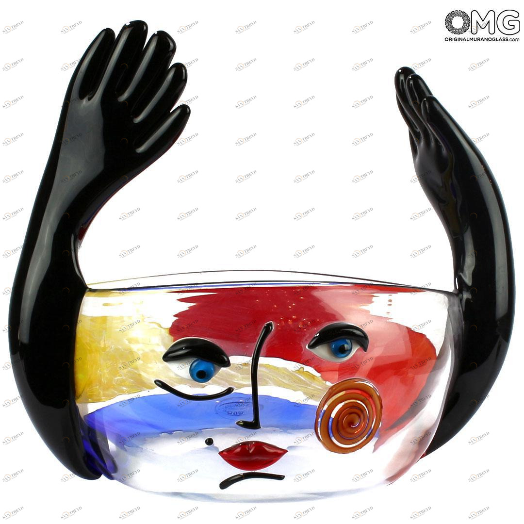 4728 ORIGINALMURANOGLASS Скульптура Голова Женщины - Pop Art - Original Murano Glass OMG 33 см PICASSO