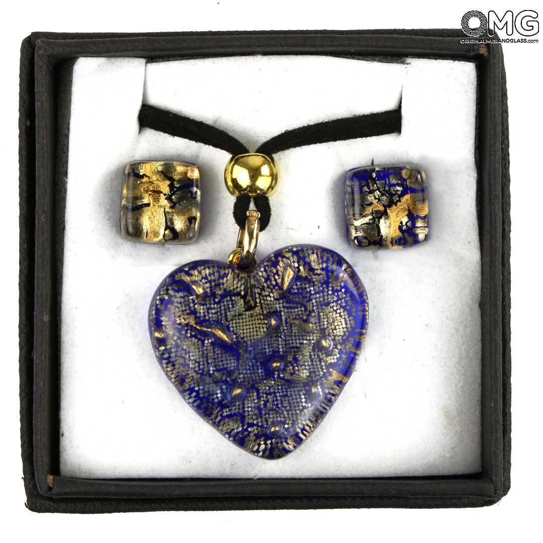 4040 ORIGINALMURANOGLASS Набор украшений Фантазия - с золотом - муранское стекло OMG 45 см  - Вид №1