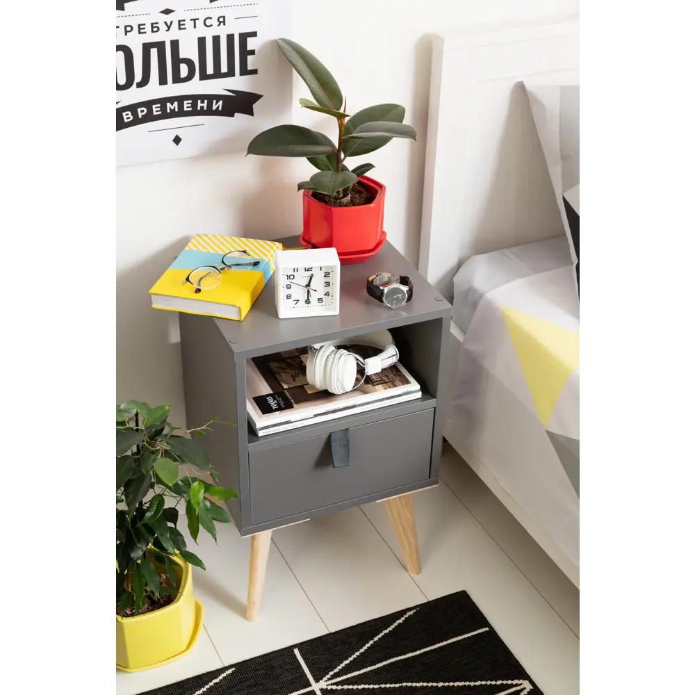 Стеллаж КУБ 1 секция 36х36х32 см ЛДСП цвет графит 82480963 STLM-2177427 Santreyd  - Вид №6