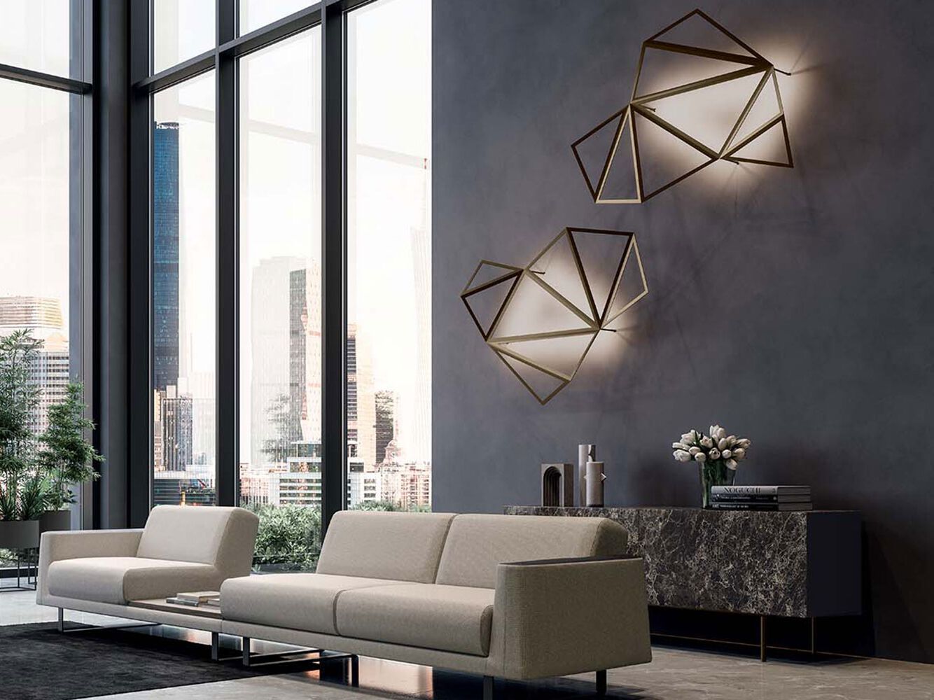 Алюминиевый светодиодный настенный светильник Quadrifoglio Group Design Lighting ARCH-00071205